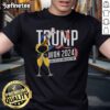 Alt Text: Nice Trump Won 2024 American Flag T-Shirt featuring champagne and a vote for president design.