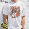 Official Cleveland Football Cartoon Dawg T-Shirt featuring a playful dog mascot representing the Cleveland Browns.