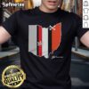 Alt Text: Official Ohio Stripes Football T-Shirt featuring bold stripes and the Ohio logo, perfect for game day and fan wear.