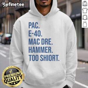 Official Pac E-40 Mac Dre Hammer Too Short Hoodie featuring iconic designs and vibrant colors for streetwear enthusiasts.