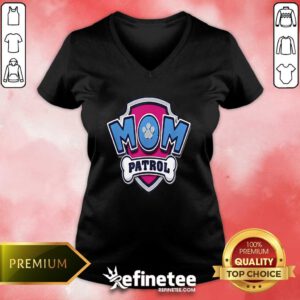 Official Paw Patrol Mothers Day Mom Patrol Badge V-neck