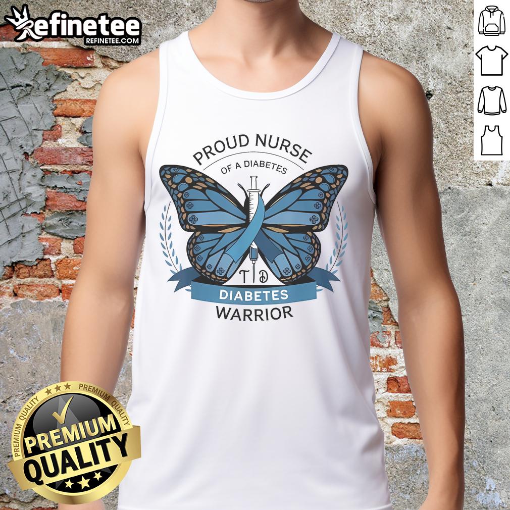 Official Proud Nurse of a Diabetes Warrior tank top showcasing support for diabetes awareness and healthcare professionals.