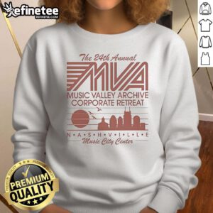 Official sweatshirt from the 24th Annual MVA Music Valley Archive Corporate Retreat in Nashville Music City Center.