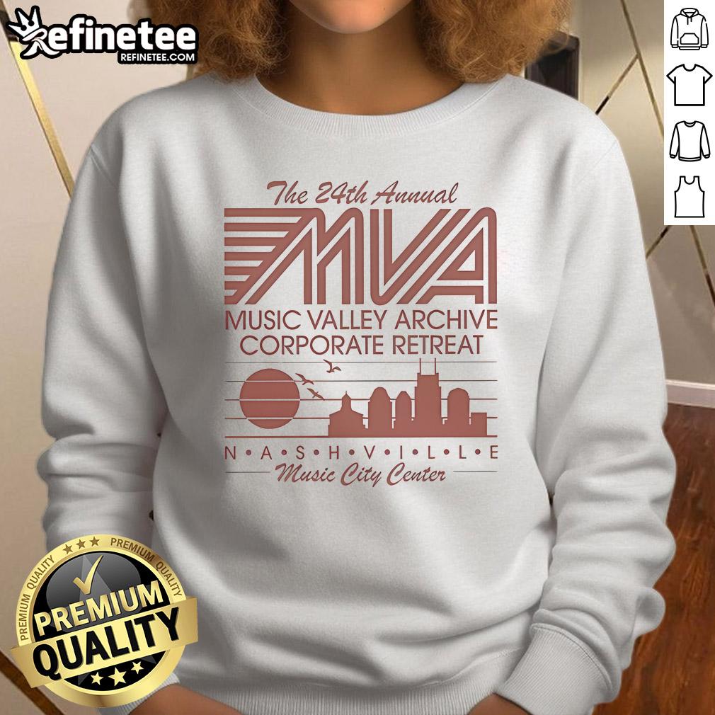Official sweatshirt from the 24th Annual MVA Music Valley Archive Corporate Retreat in Nashville Music City Center.