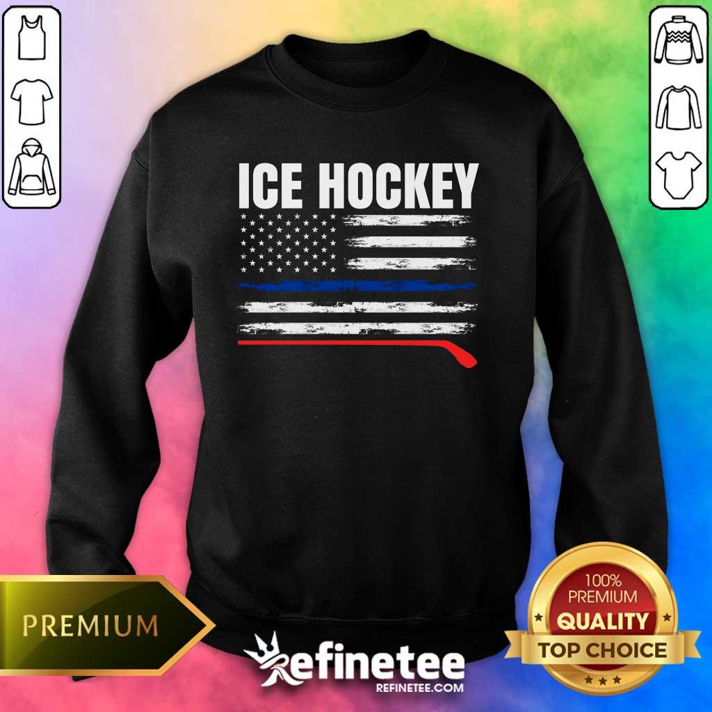 Premium Patriotic Ice Hockey Player USA Flag Hockey Stick Ice Hockey Sweater