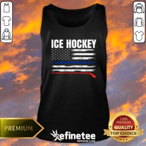 Premium Patriotic Ice Hockey Player USA Flag Hockey Stick Ice Hockey Tank-top