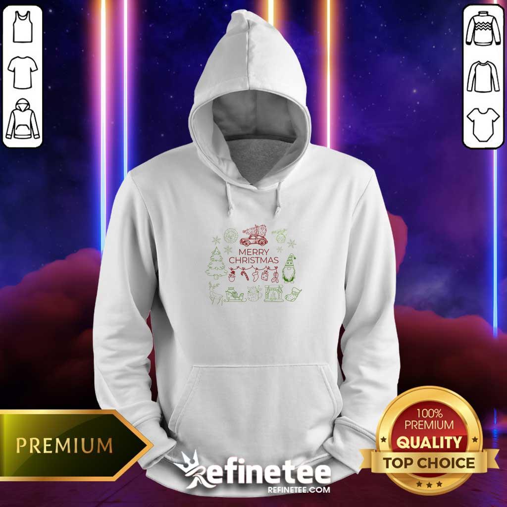 Pretty Merry Christmas Line Art Hoodie