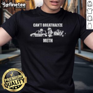 Top Can't Breathalyze Meth Mario Police T-Shirt featuring a humorous design of Mario in a police outfit, perfect for gamers.