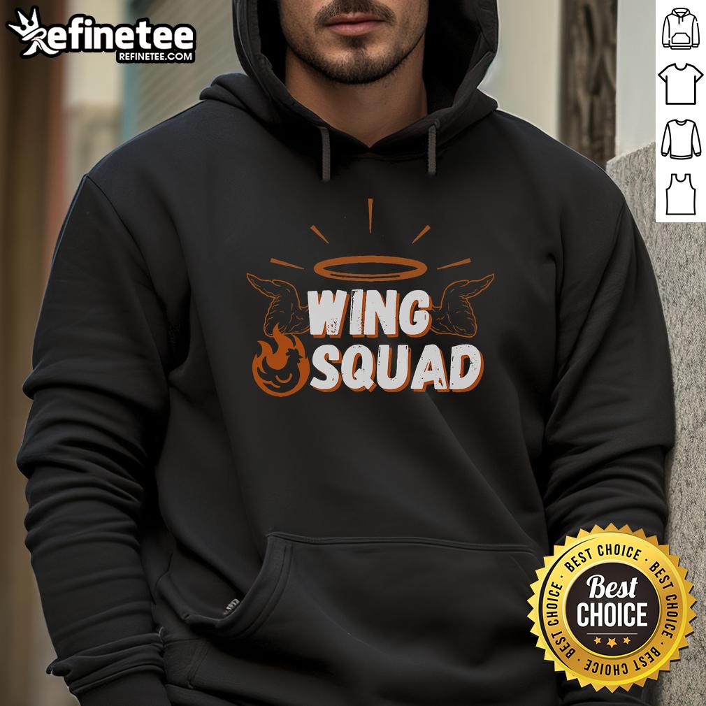 Family wearing 'Top Chicken BBQ Wings Squad' hoodies at a party, celebrating their love for wing lovers and BBQ.