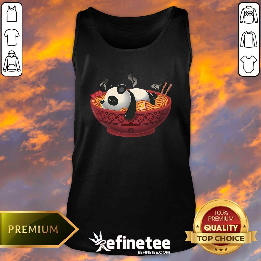 Top Cute Sleepy Ramen Panda Tank-top