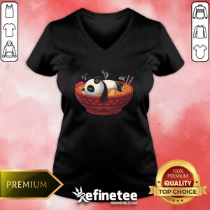Top Cute Sleepy Ramen Panda V-neck