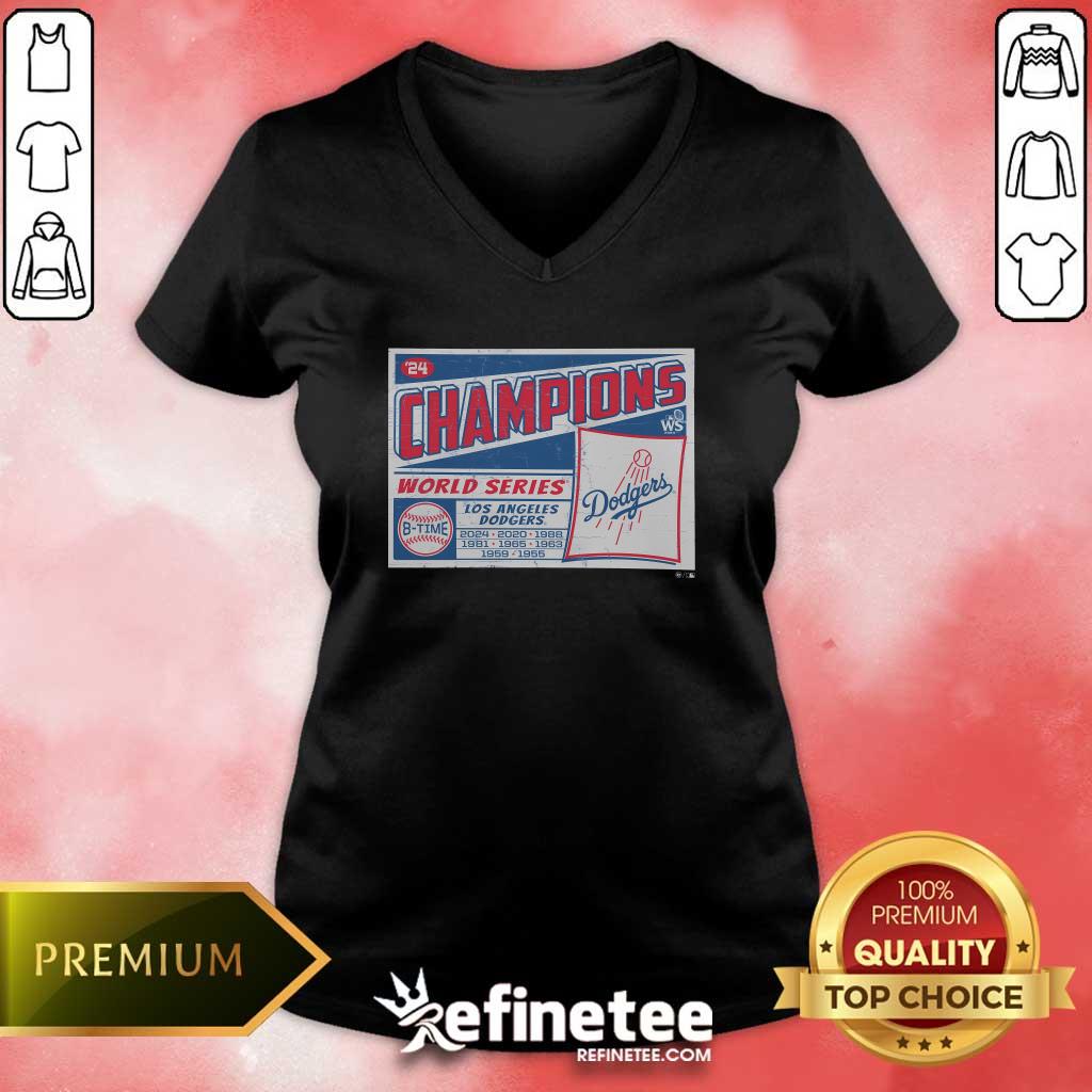 Top Los Angeles Dodgers 2024 8-Time World Series Champions V-neck