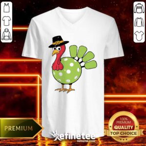 Top Thanksgiving Turkey Pickleball Pickle Ball V-neck