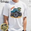 Awesome Monster Truck Dino Trex Dinosaur T-Shirt featuring a vibrant dino design with a monster truck theme.