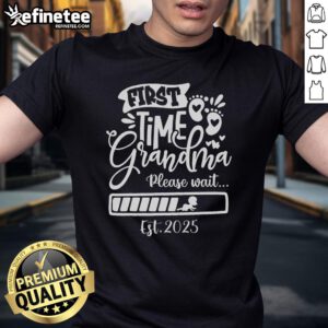 Funny First Time Grandma 2025 Loading T-Shirt for Nana Baby Announcement, featuring playful graphics and vibrant colors.