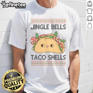 Funny Jingle Bells Taco Shells Christmas T-Shirt featuring a festive taco design perfect for holiday celebrations.