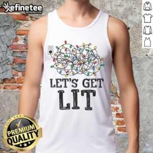 Funny messy Christmas lights on a tank top, perfect for festive holiday parties. Let's get lit in Xmas pajamas!