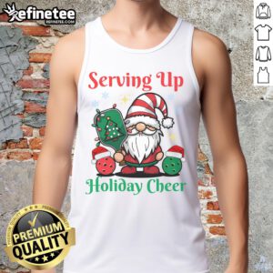 Funny holiday cheer pickleball Christmas tank top featuring playful graphics for festive sports lovers.