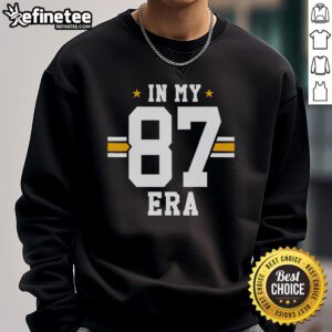 Funny football sweatshirt featuring 'Good In My 87 Era' design, perfect for fans of number 87 and sports apparel.