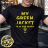 Alt Text: Good jacket in green, featuring a golfer graphic on a master golf player t-shirt, perfect for golf enthusiasts.