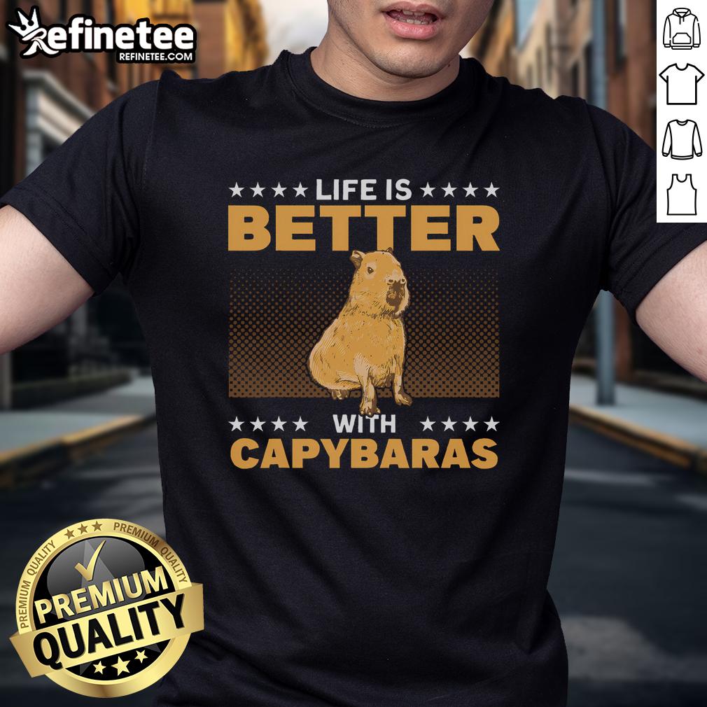 Good Life Is Better With Capybaras Capy Capybara T-Shirt featuring a cute capybara graphic on a stylish tee.