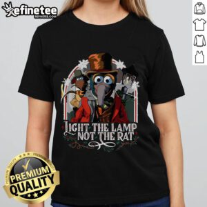 Good Light The Lamp Not The Rat Christmas Ladies Tee featuring festive design for holiday cheer and stylish comfort.