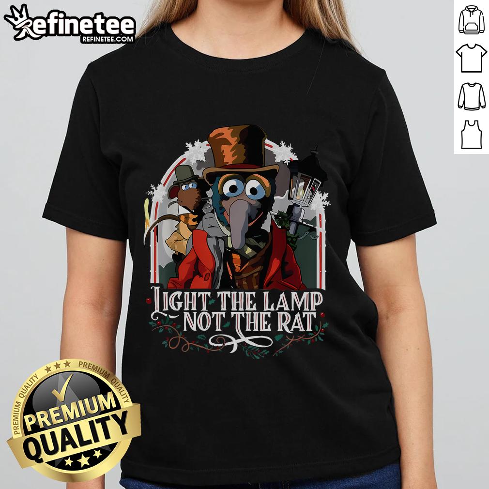 Good Light The Lamp Not The Rat Christmas Ladies Tee featuring festive design for holiday cheer and stylish comfort.