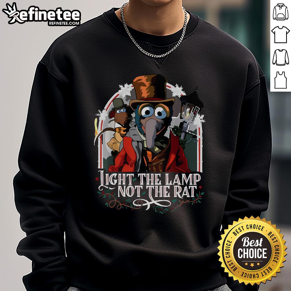 Good Light The Lamp Not The Rat Christmas Sweatshirt featuring festive design and cozy fit, perfect for holiday celebrations.