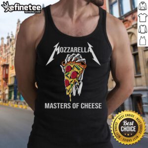 Foodie chef in a pizza tank top showcasing good mozzarella cheese for a delicious homemade pizza.