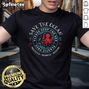 Good Ocean Conservation T-Shirt promoting a plastic-free sea, featuring eco-friendly graphics and vibrant colors.