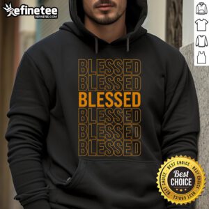 Good Orange Blessed Orange Hoodie displayed on a hanger, showcasing vibrant color and comfortable design for casual wear.