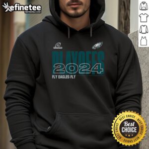 Good Philadelphia Eagles 2024 NFL Playoffs hoodie featuring team colors and logo, perfect for game day attire.