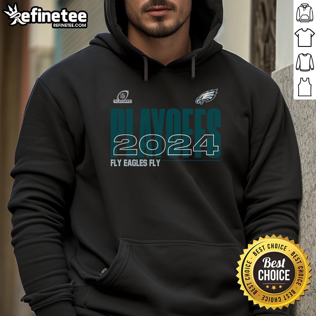 Good Philadelphia Eagles 2024 NFL Playoffs hoodie featuring team colors and logo, perfect for game day attire.
