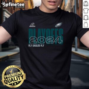 Good Philadelphia Eagles 2024 NFL Playoffs T-Shirt featuring team logo and vibrant colors, perfect for game day.