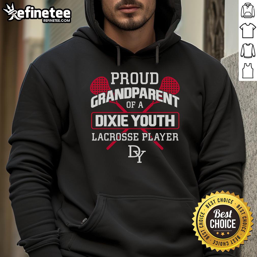 Good Proud Grandparent of a Dixie Youth Lacrosse Player hoodie featuring vibrant colors and a sporty design.