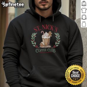 Cozy Good St. Nick's Coffee Christmas hoodie perfect for the holiday season, featuring festive designs and warm colors.