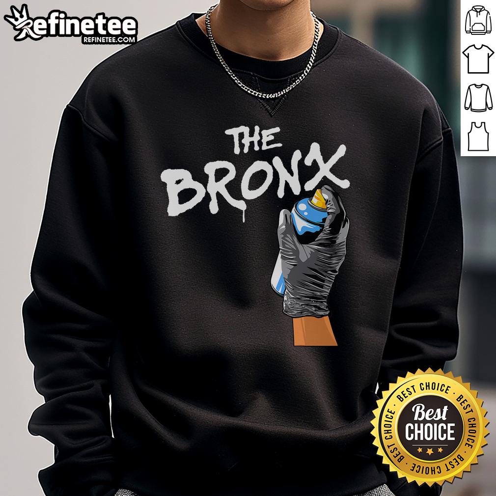 Good The Bronx graffiti sweatshirt featuring vibrant street art design, perfect for urban fashion lovers and streetwear enthusiasts.