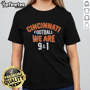 Good We Are 9 And 1 ladies tee featuring a stylish design, perfect for casual wear and showing team spirit.