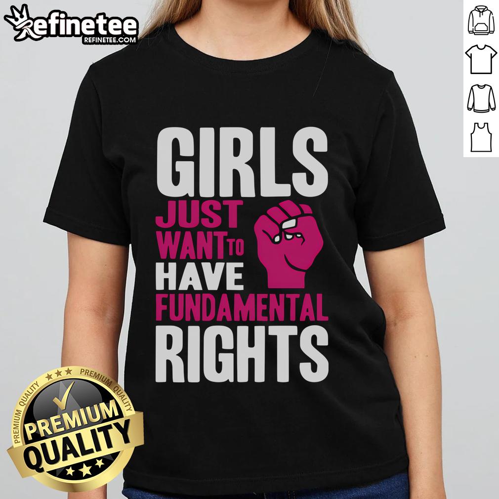 Hot Cyndi Lauper Girls Just Want to Have Fundamental Rights ladies tee featuring vibrant colors and empowering message.