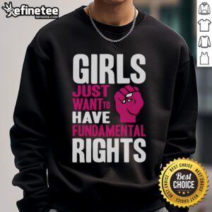 Hot Cyndi Lauper Girls Just Want to Have Fundamental Rights sweatshirt featuring bold graphic design and vibrant colors.