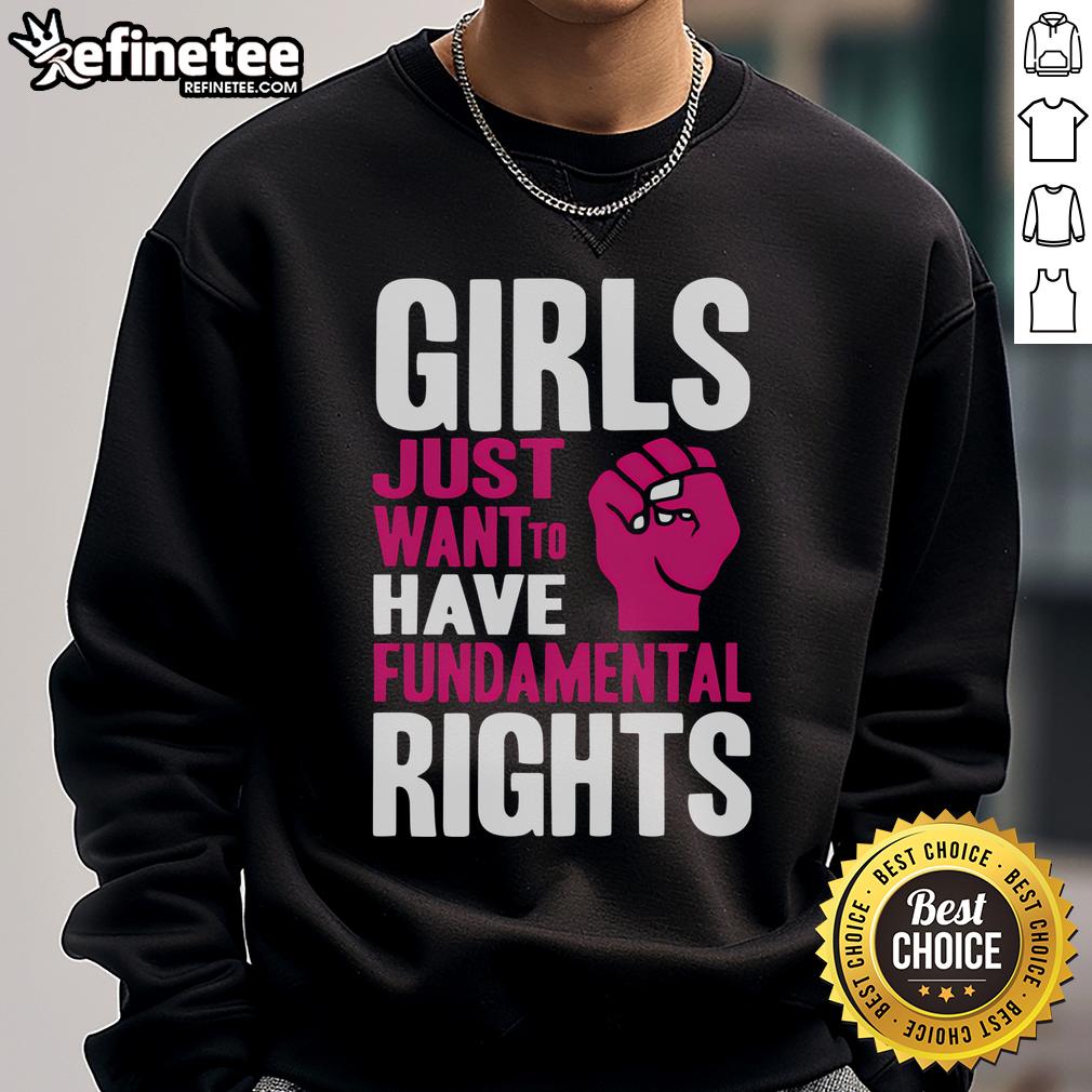 Hot Cyndi Lauper Girls Just Want to Have Fundamental Rights sweatshirt featuring bold graphic design and vibrant colors.