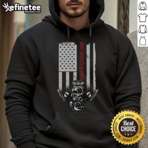 Hot Make America V8 Again hoodie featuring a bold USA V8 engine graphic, perfect for car enthusiasts and patriots.