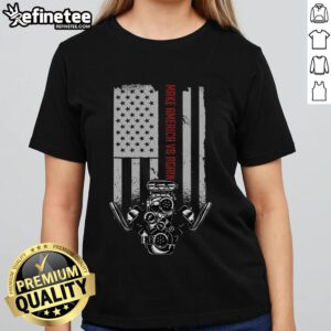 Hot Make America V8 Again USA V8 Engine Ladies Tee featuring a stylish design for car enthusiasts and fashion lovers.