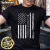 Distressed US flag design on a Hot McLennan County T-shirt, perfect for showcasing pride in the United States.
