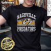 Hot Nashville Predators NHL striped logo t-shirt featuring vibrant colors and a bold design for hockey fans.