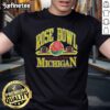 Hot Vintage University of Michigan 1990 Rose Bowl t-shirt featuring an arch design and footballs by Russell.