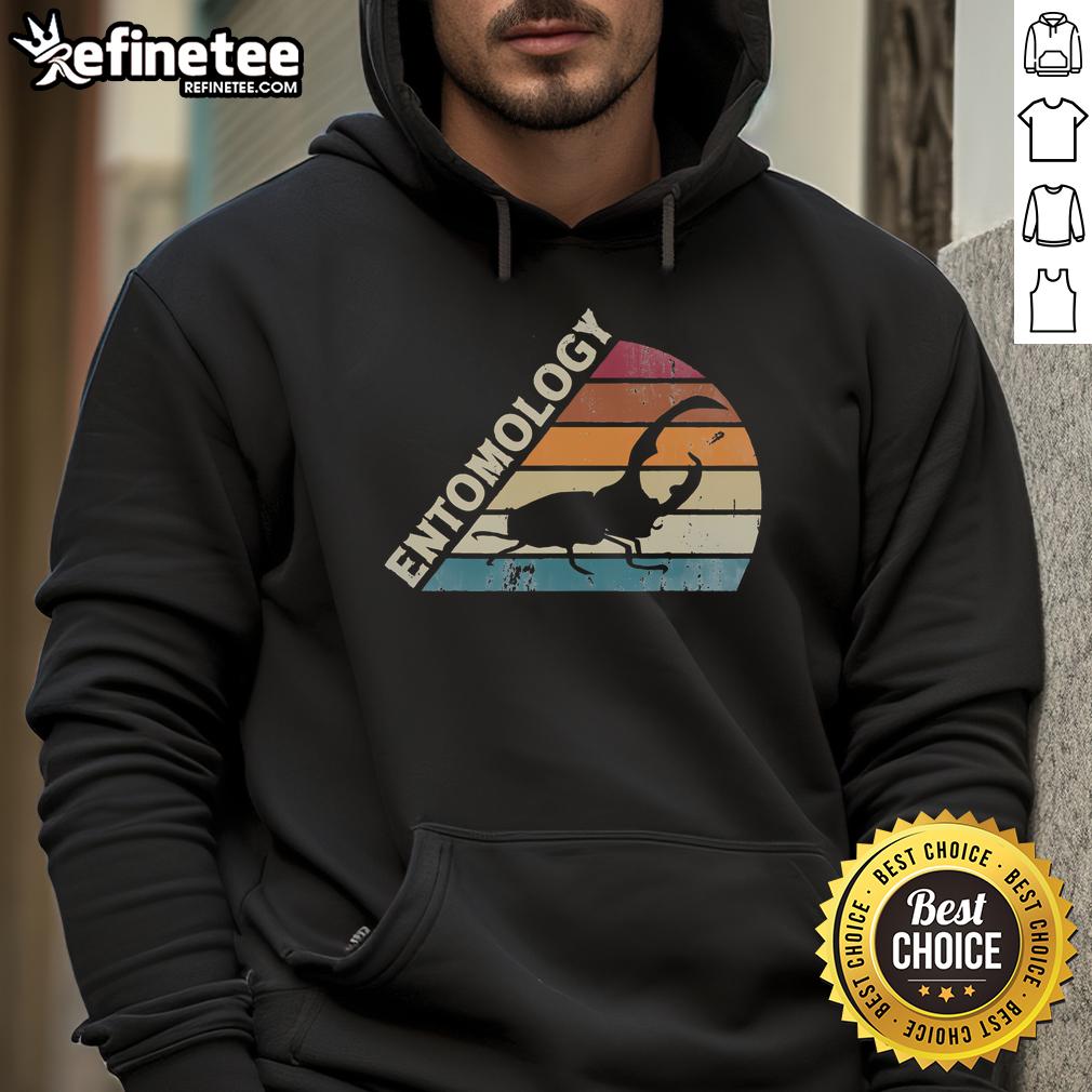 Vintage hoodie featuring Nic Eentomology logo with an entomologist studying insects in a stylish design.