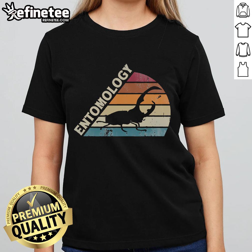 Vintage ladies' tee featuring Nic-Eentomology entomologist design with colorful insects, perfect for insect lovers.