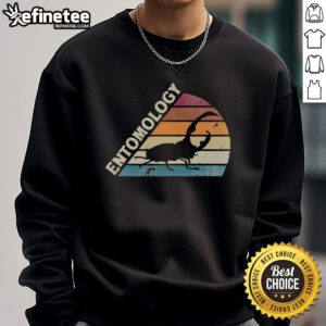 Vintage Nic-Eentomology sweatshirt featuring an entomologist and various insects, perfect for insect lovers and enthusiasts.
