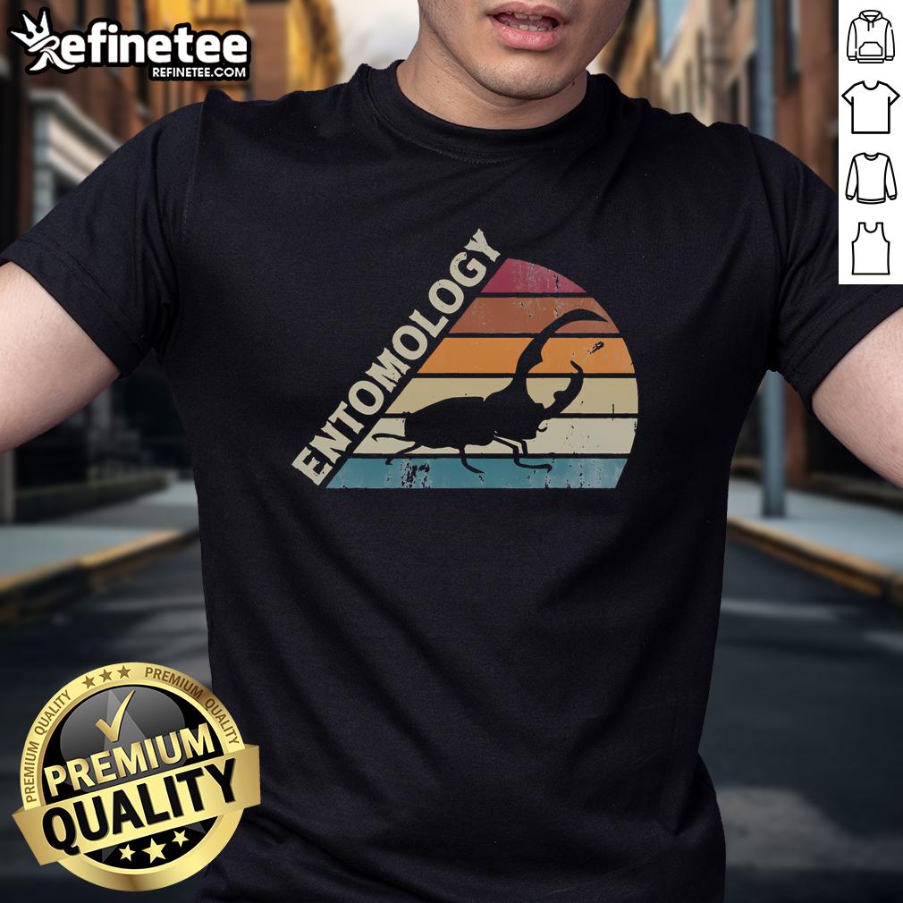 Nic Eentomology Entomologist Insects Vintage T-Shirt featuring a colorful insect design and retro typography.